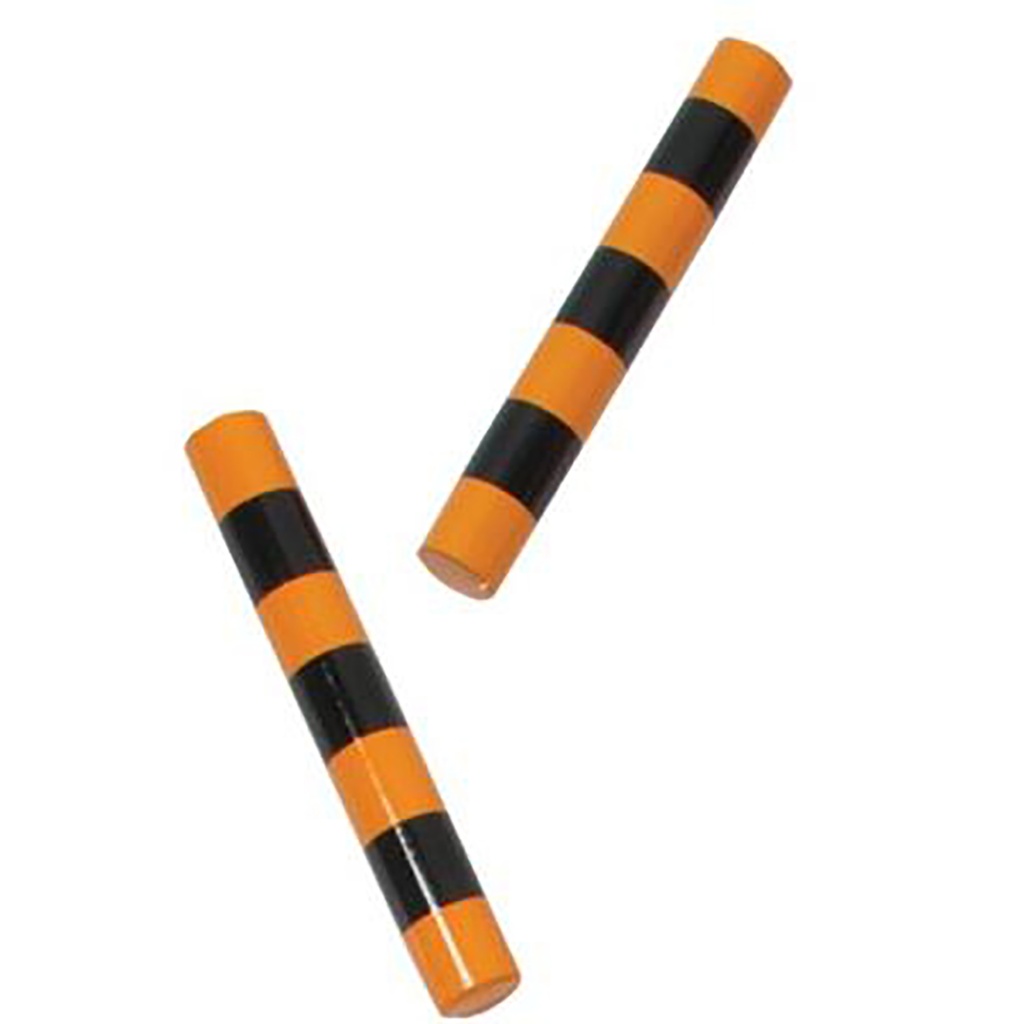 Yellow/Black Stripe Clave Shakers Set of 2