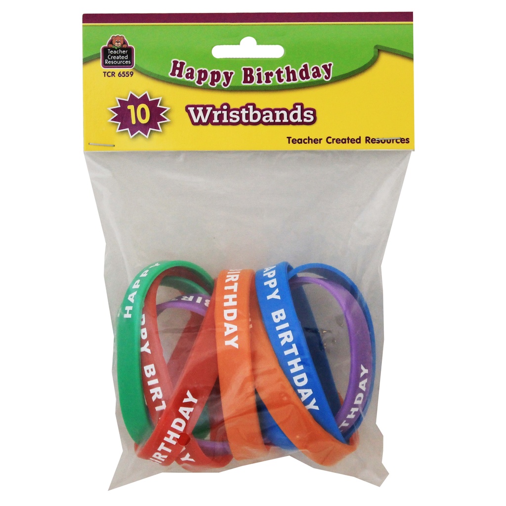 Happy Birthday Wristbands Pack of 10