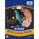 Black 9" x 12" Canvas Panels 3 Panels