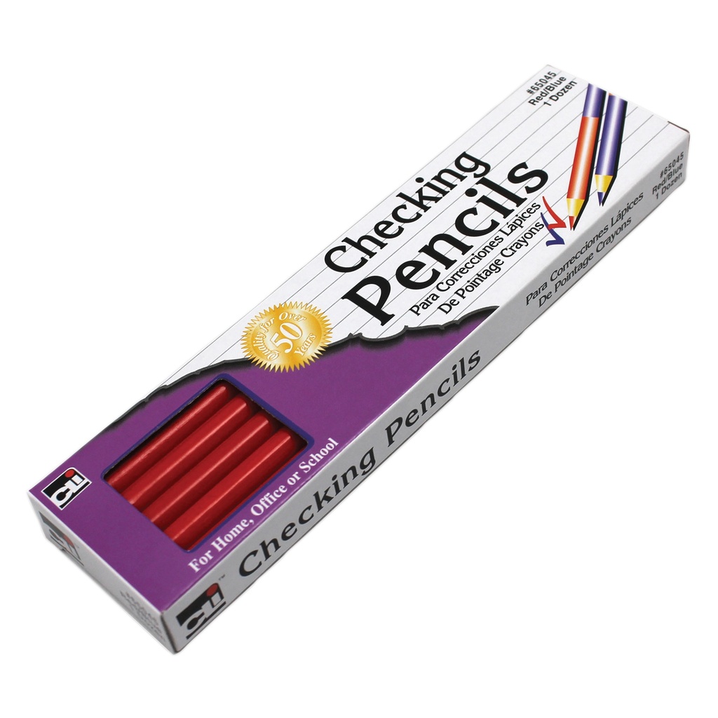 Combination Red and Blue Checking Pencils Box of 12