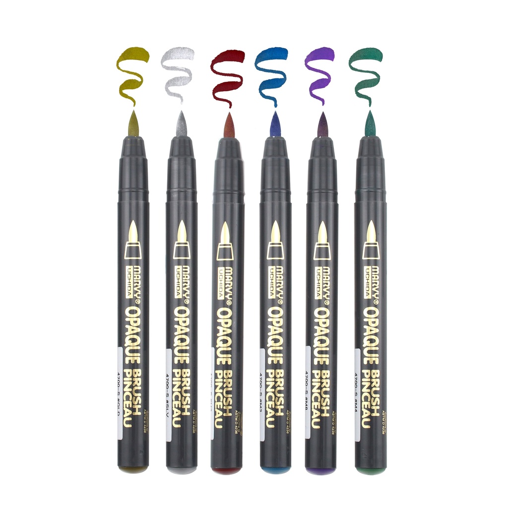 Metallic Opaque Brush Markers Pack of 6