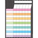 Black & White  Dots Incentive Chart 13" x 9 1/2" Smart Poly PosterMat Pals Pack of 10