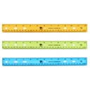 Translucent Assorted Plastic 12" Rulers Pack of 36