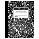 Wide Ruled Black Marble Composition Notebooks Pack of 12