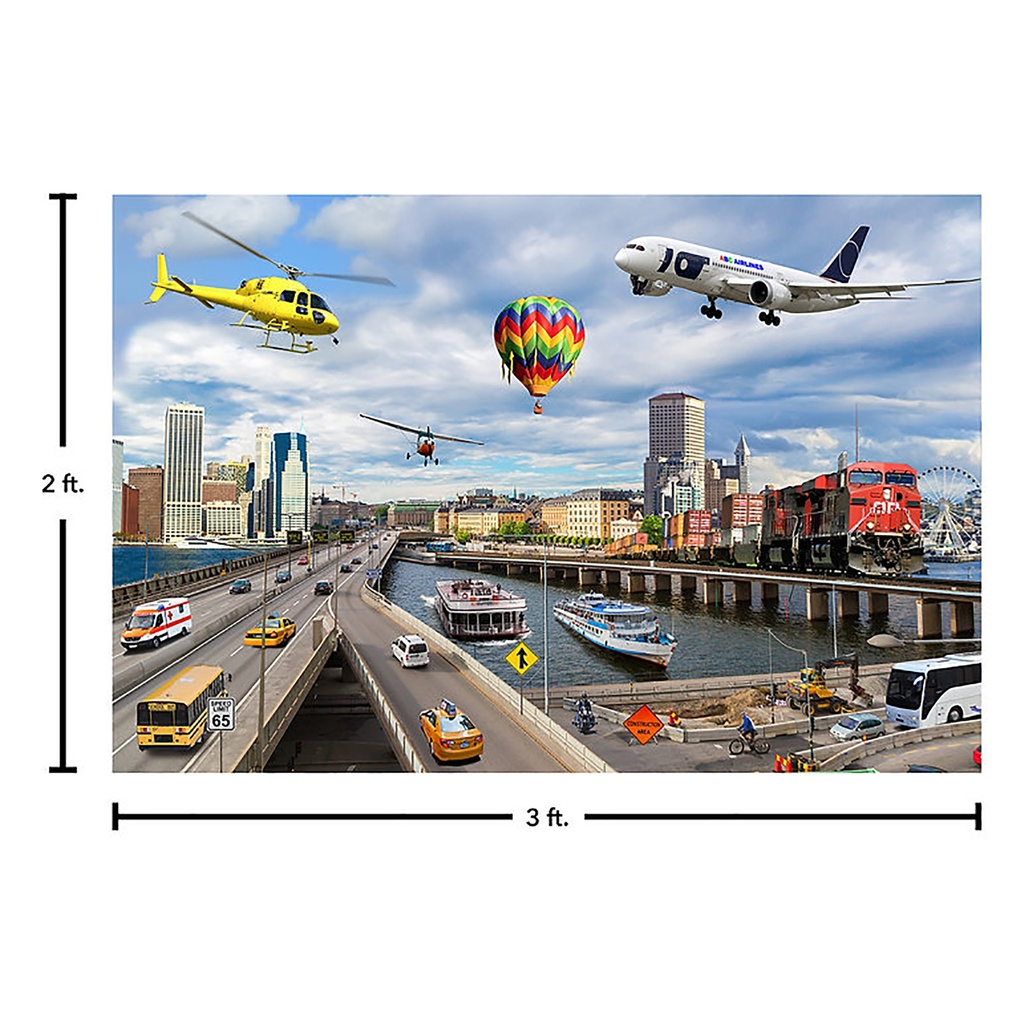 On-the-Go Transportation Jumbo Photographic Floor Puzzle