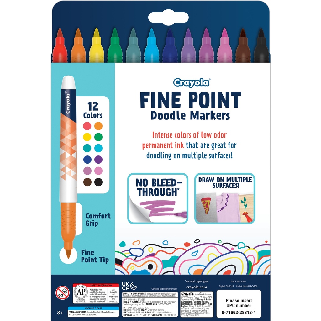 Doodle & Draw Fine Point Doodle Marker 12 Count