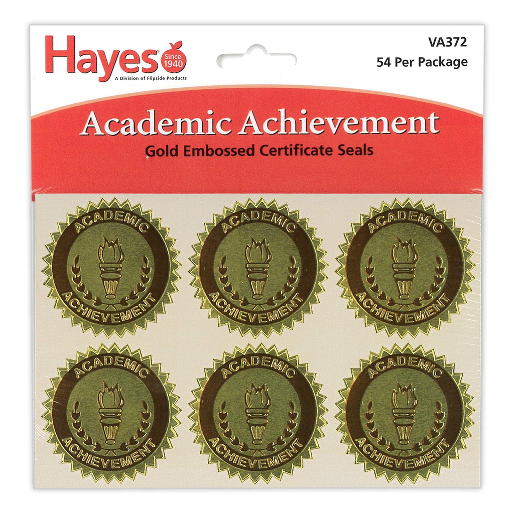 Academic Achievement Gold Foil Embossed Seals