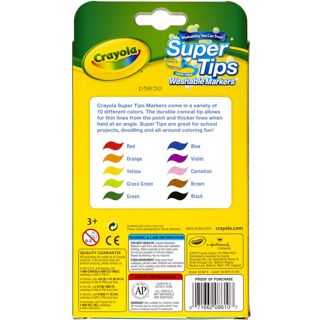 Washable Super Tips Markers Pack of 10