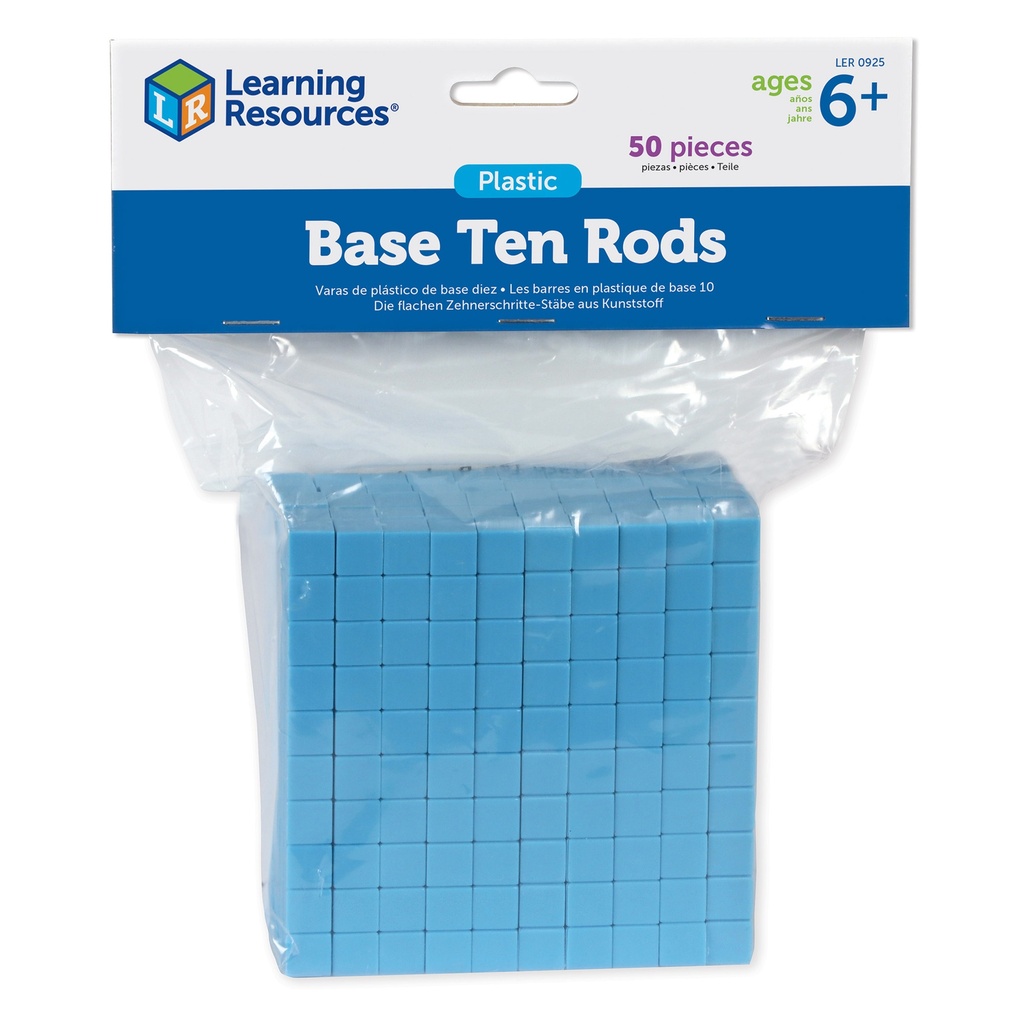 Blue Plastic Base Ten Rod Set of 50