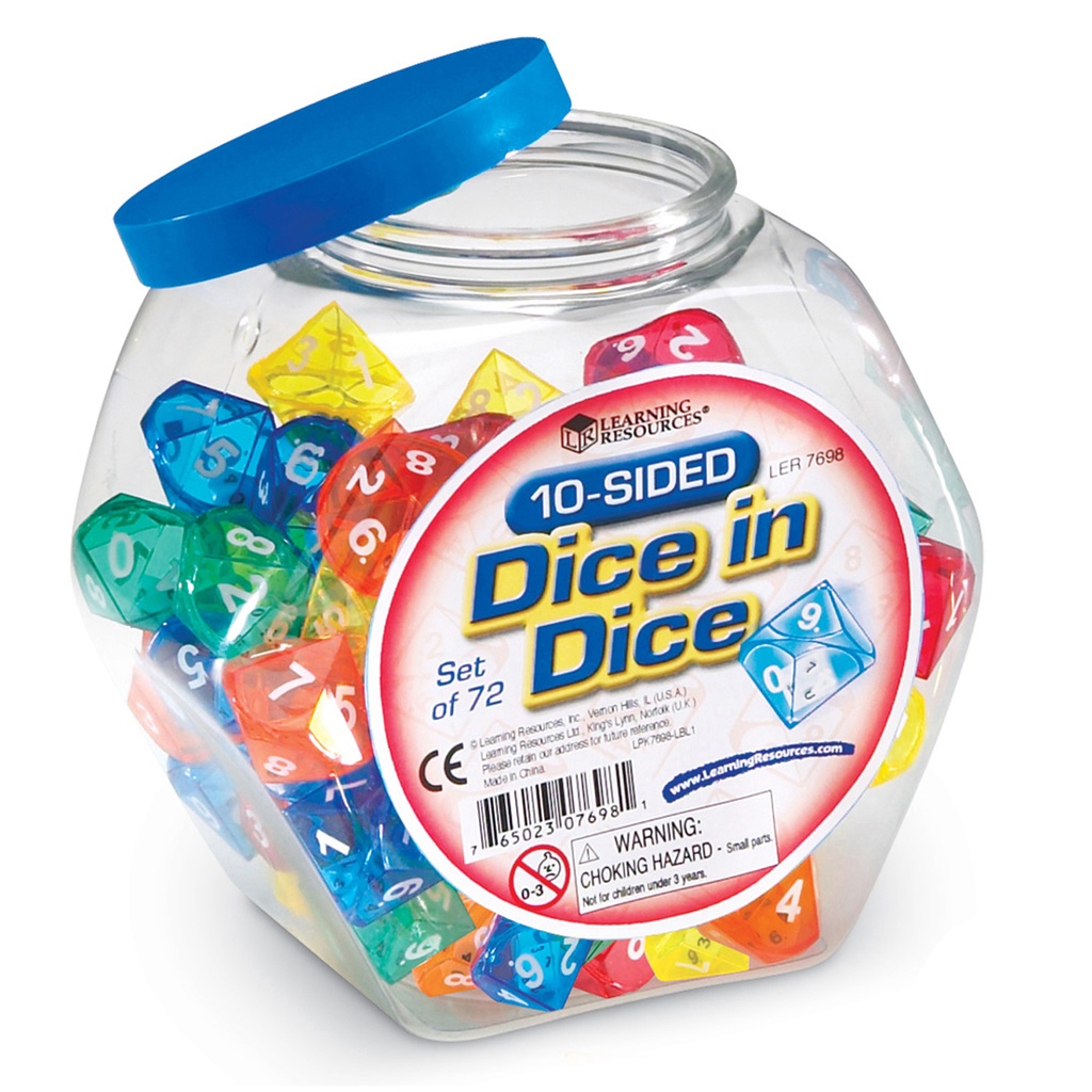 10-Sided Dice in Dice Pack of 72