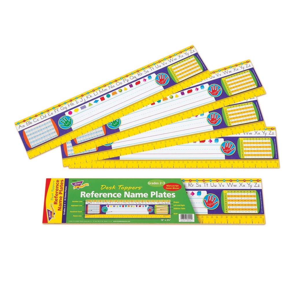 Gr. 2-3 Zaner-Bloser Desk Toppers® Reference Name Plates 36 ct