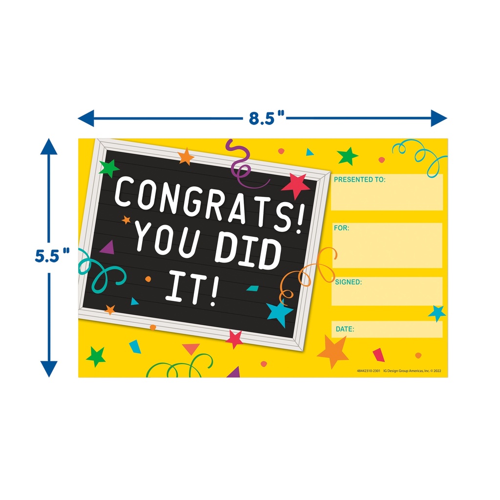 You Did It! Recognition Award Pack of 36