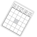 White 7 1/2" x 8 3/4" Blank Bingo Cards Pack of 36