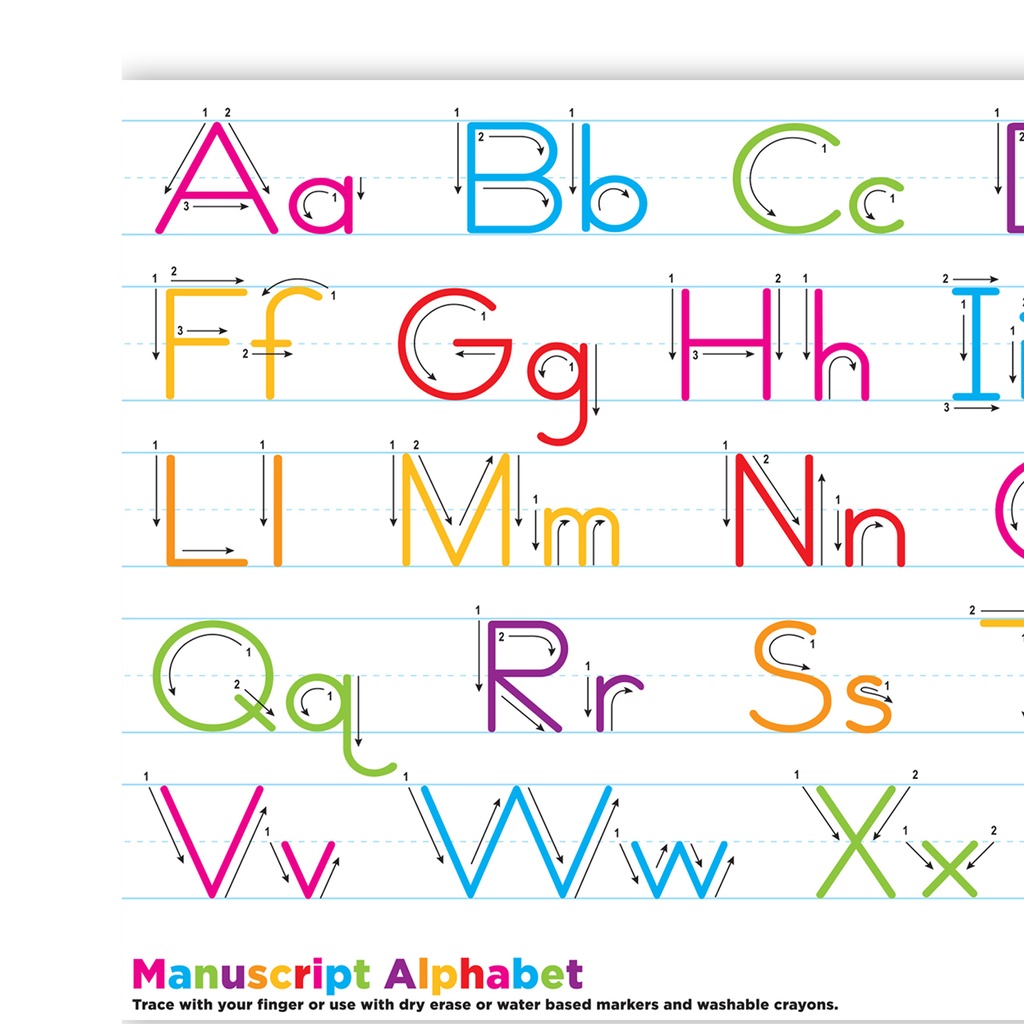 Manuscript Handwriting 13" x 19" Learning Placemat Pack of 10