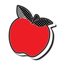 Red Apple with Black and White Leaves Magnetic Whiteboard Erasers 6ct