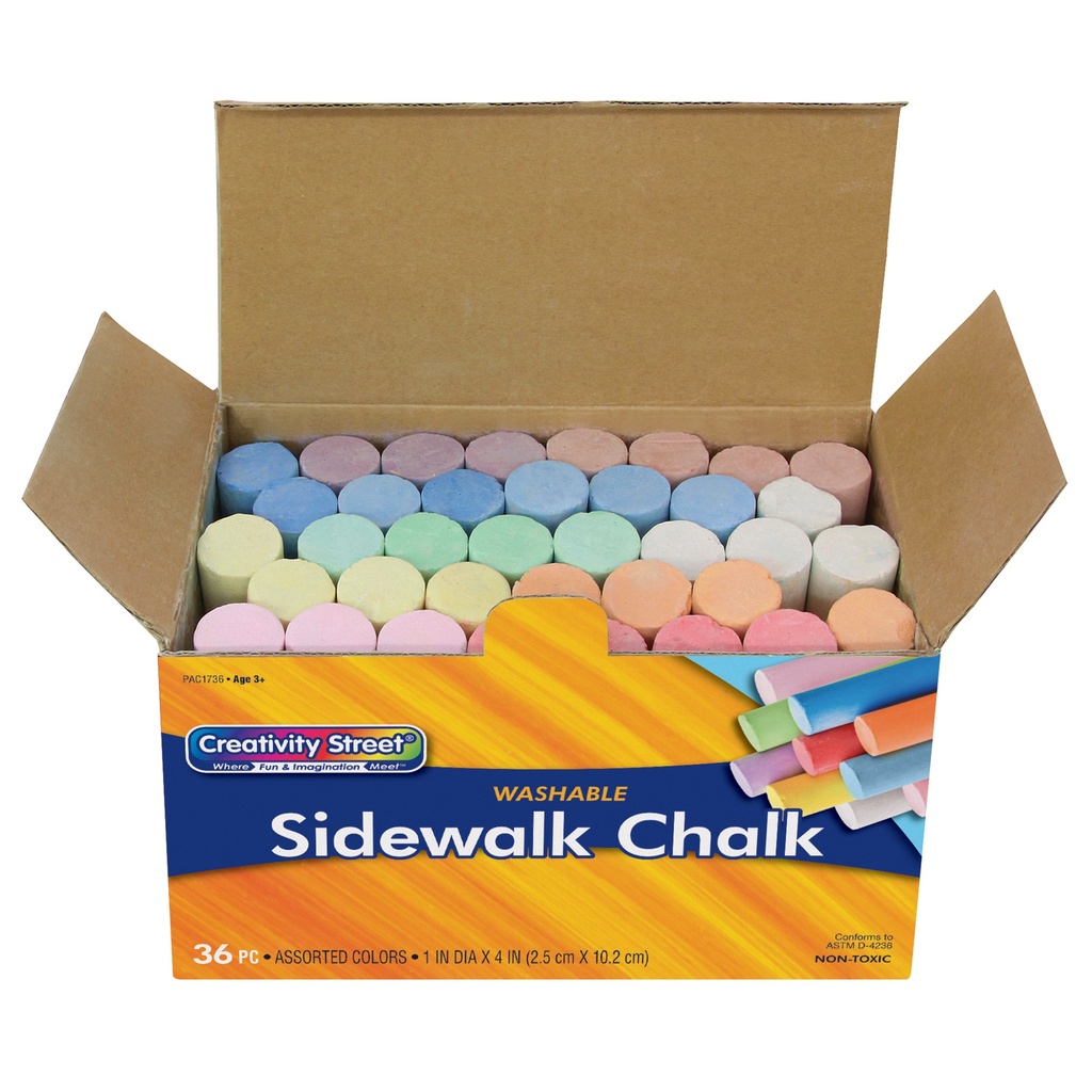 Assorted Sidewalk Chalk 36 Pieces