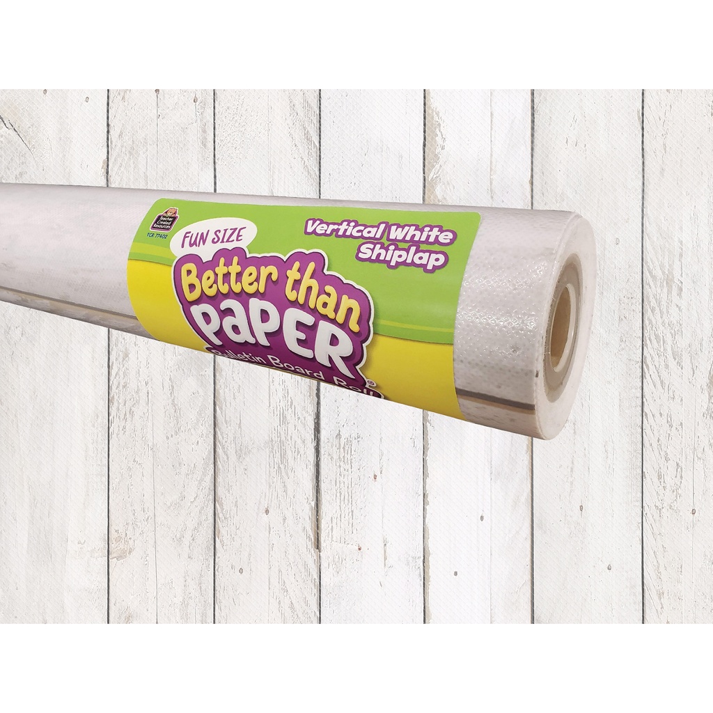 Vertical White Shiplap 18" x 12' Fun Size Better Than Paper® Bulletin Board Roll