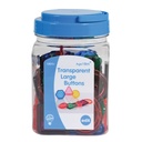 Transparent Large Buttons Mini Jar 0.6 Pound