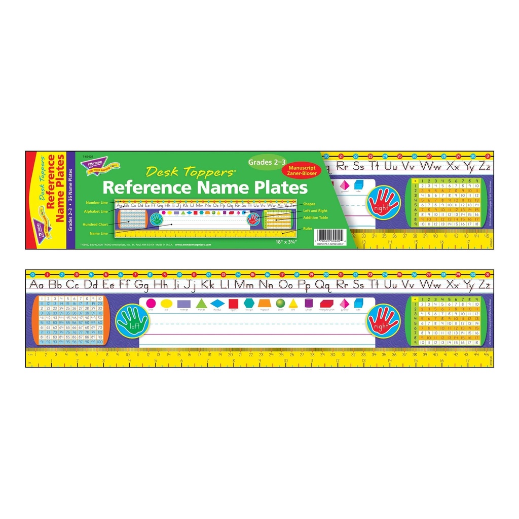 Gr. 2-3 Zaner-Bloser Desk Toppers® Reference Name Plates 36 ct