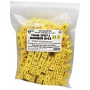 Yellow 16mm Foam Spot & Number Dice Bag of 200