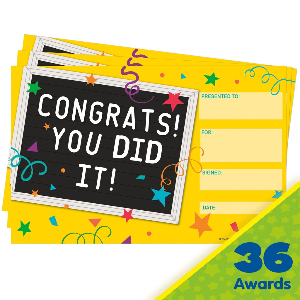 You Did It! Recognition Award Pack of 36