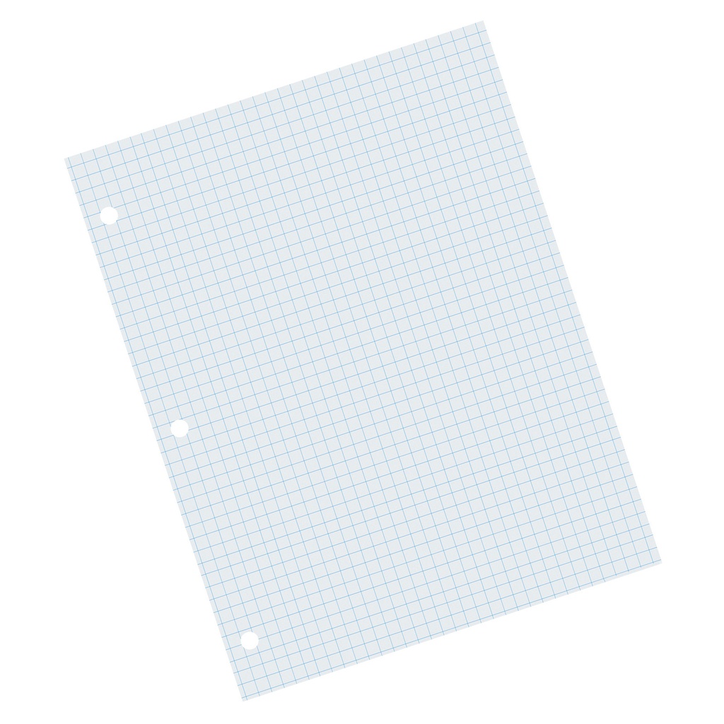 White 8 1/2" x 11" 2-sided 1/4" Quadrille Ruled Graphing Paper 500 Sheets