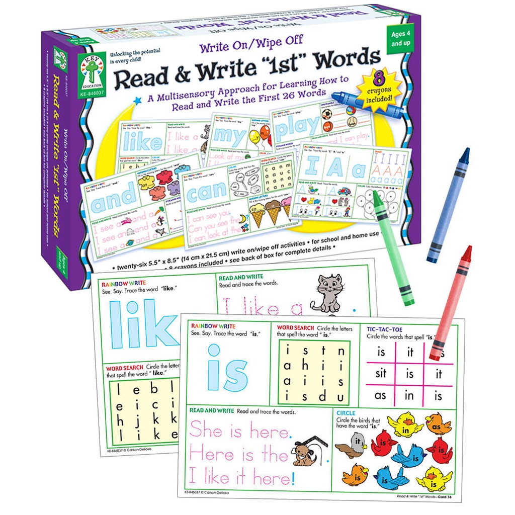 Write On/Wipe Off: Read and Write First Words Manipulative Grade PK-2