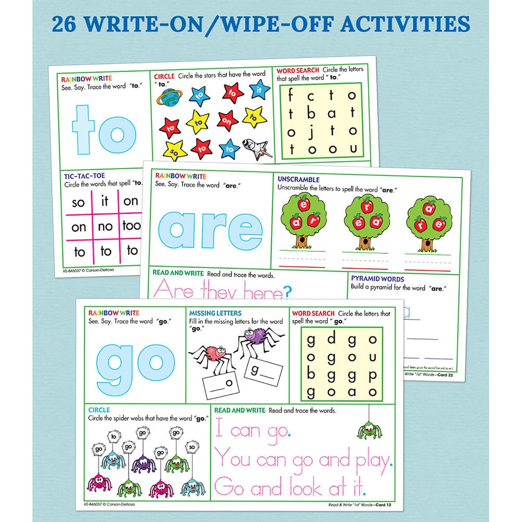 Write On/Wipe Off: Read and Write First Words Manipulative Grade PK-2