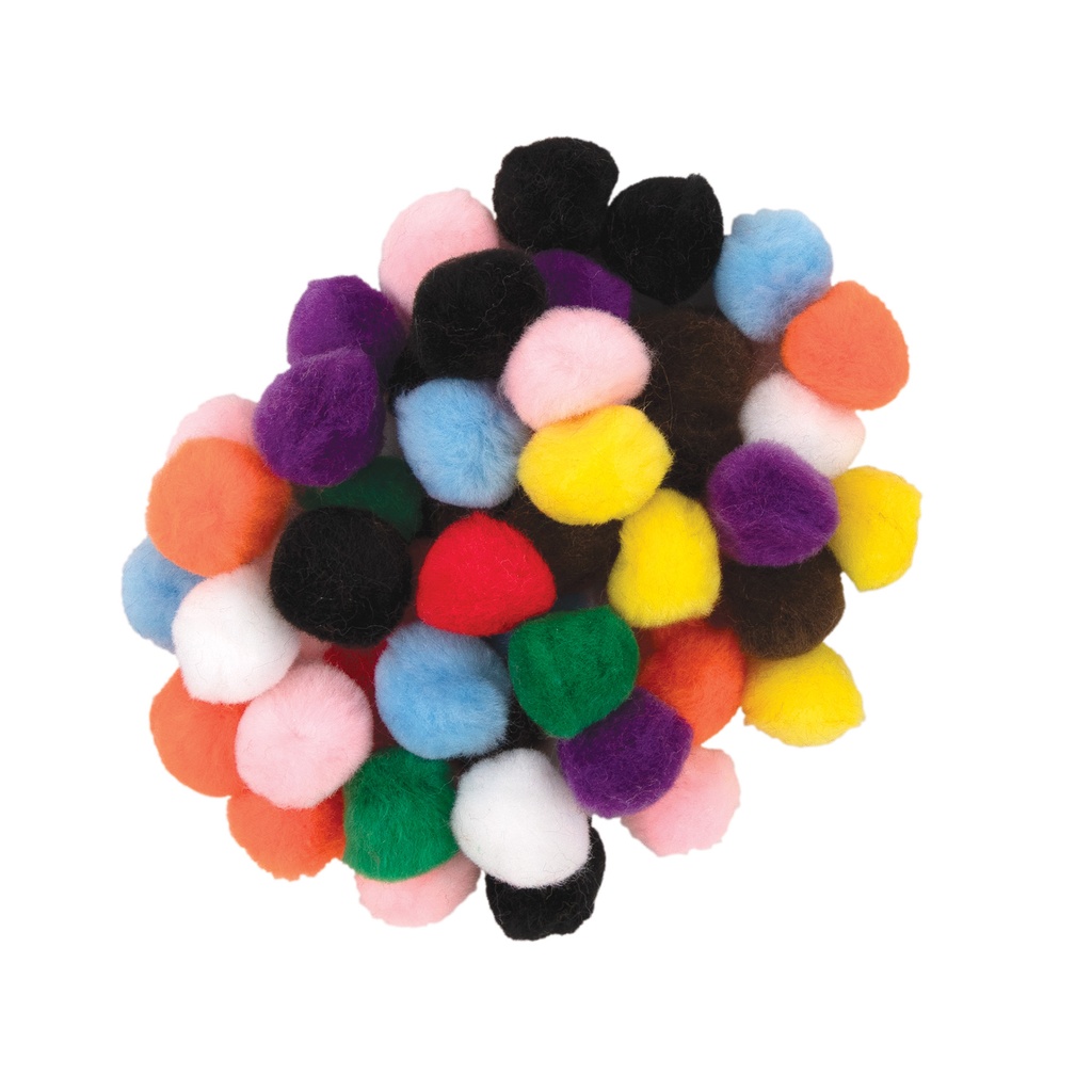 Bright Hues 1" Pom Pons 50 Pieces