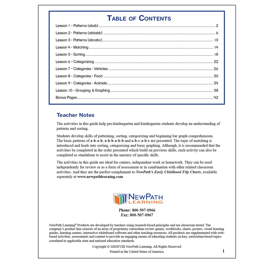 Patterns & Sorting Student Activity Guide