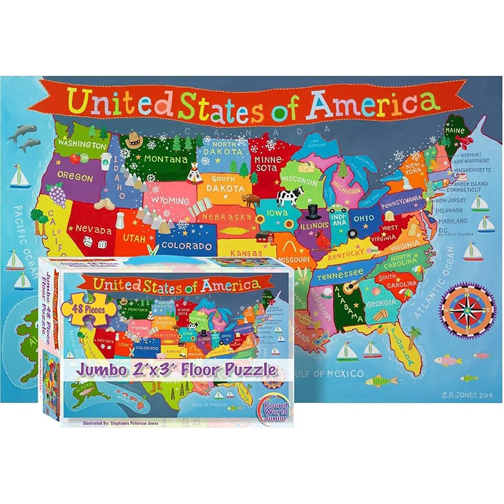 United States Floor Puzzle 48 Pieces