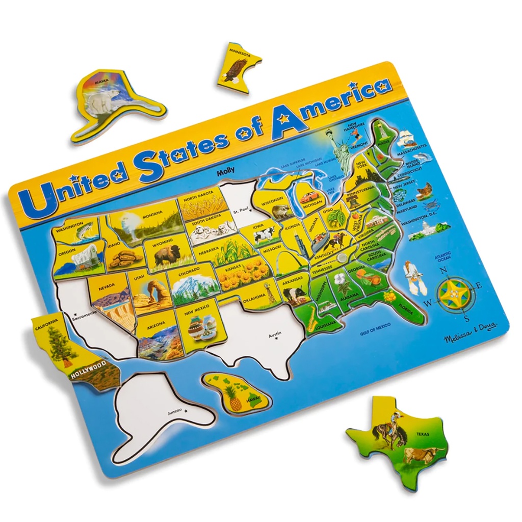 U.S.A. Map Wooden Puzzle