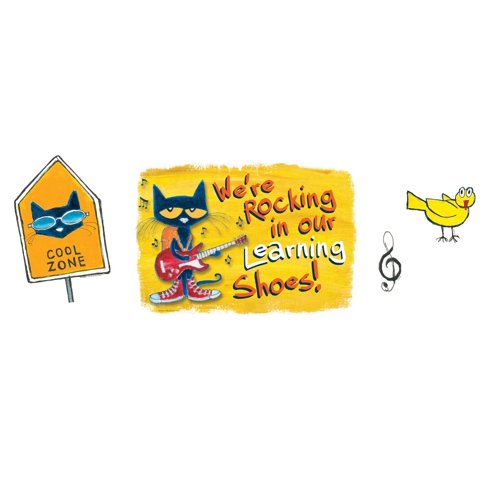 Pete the Cat We're Rocking in Our Learning Shoes Bulletin Board Set