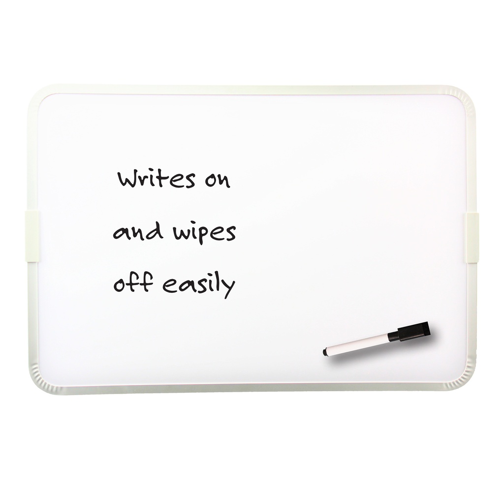 12" x 17.5" Two-Sided Aluminum Framed Magnetic Dry Erase Board w/Pen