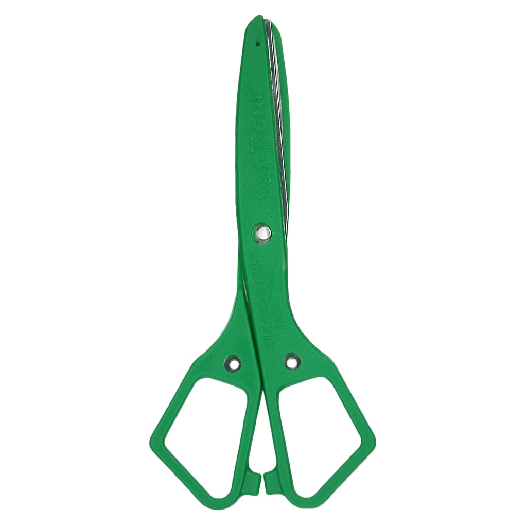 5 1/2" Blunt Green Saf-T-cut® Scissors 12ct