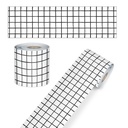 Happily Ever Elementary Black & White Grid Rolled Straight Bulletin Board Borders 65 Feet