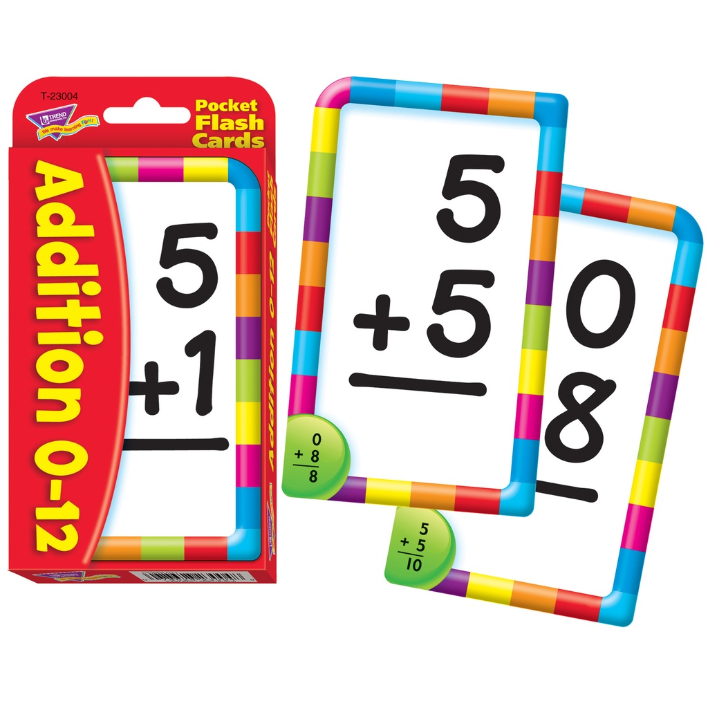 Addition 0-12 Pocket Flash Cards