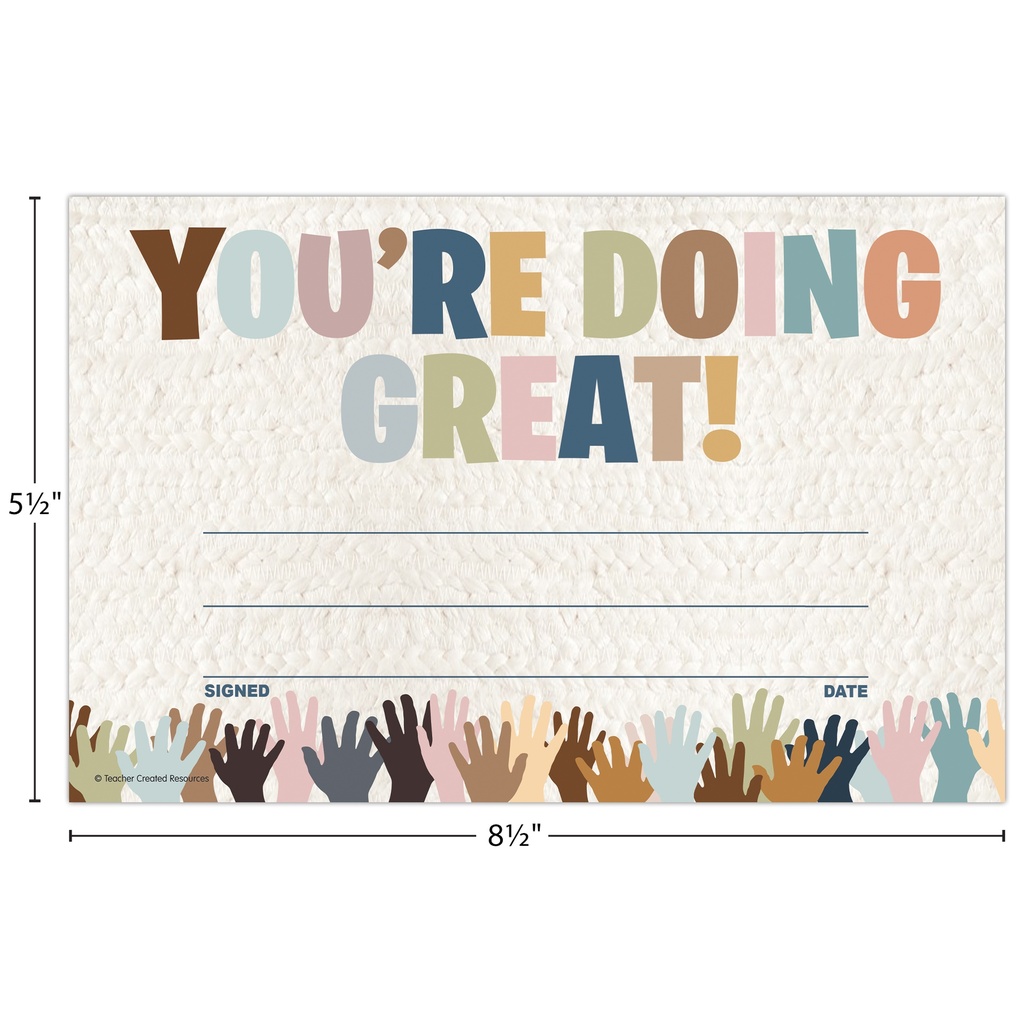 Everyone is Welcome You're Doing Great! Awards Pack of 30