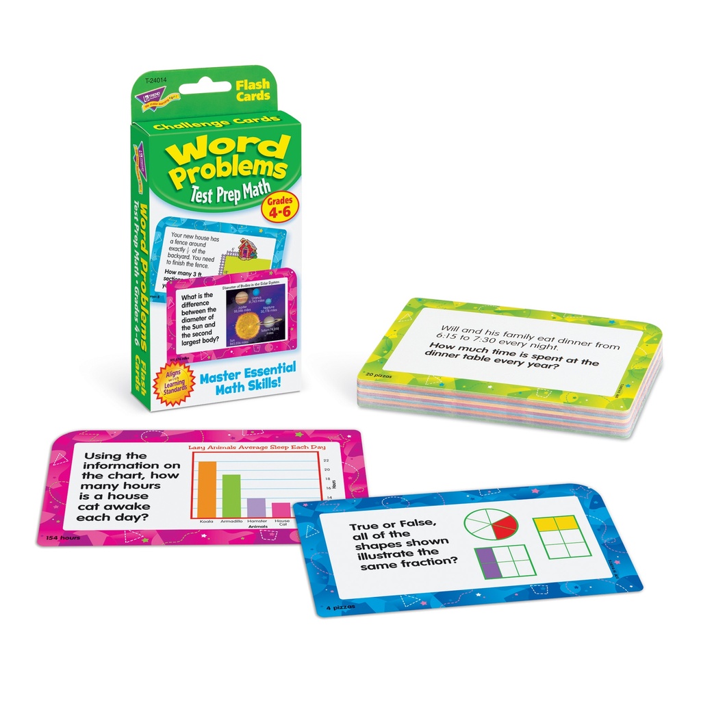 Word Problems Test Prep Math Grades 4-6 Challenge Cards®