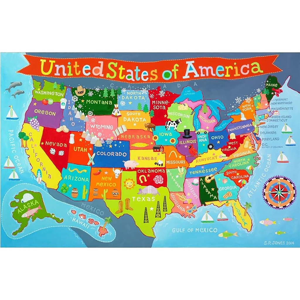 United States Floor Puzzle 48 Pieces