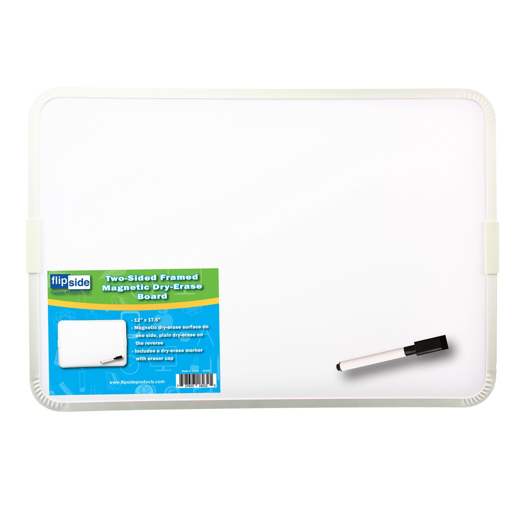 12" x 17.5" Two-Sided Aluminum Framed Magnetic Dry Erase Board w/Pen