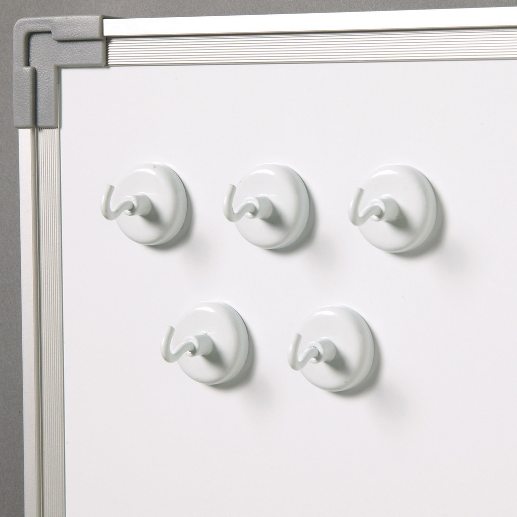 White Magnetic Hooks Pack of 5