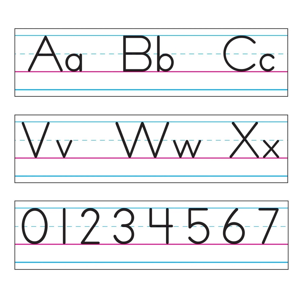 Basic Alphabet Zaner-Bloser Manuscript Bulletin Board Set