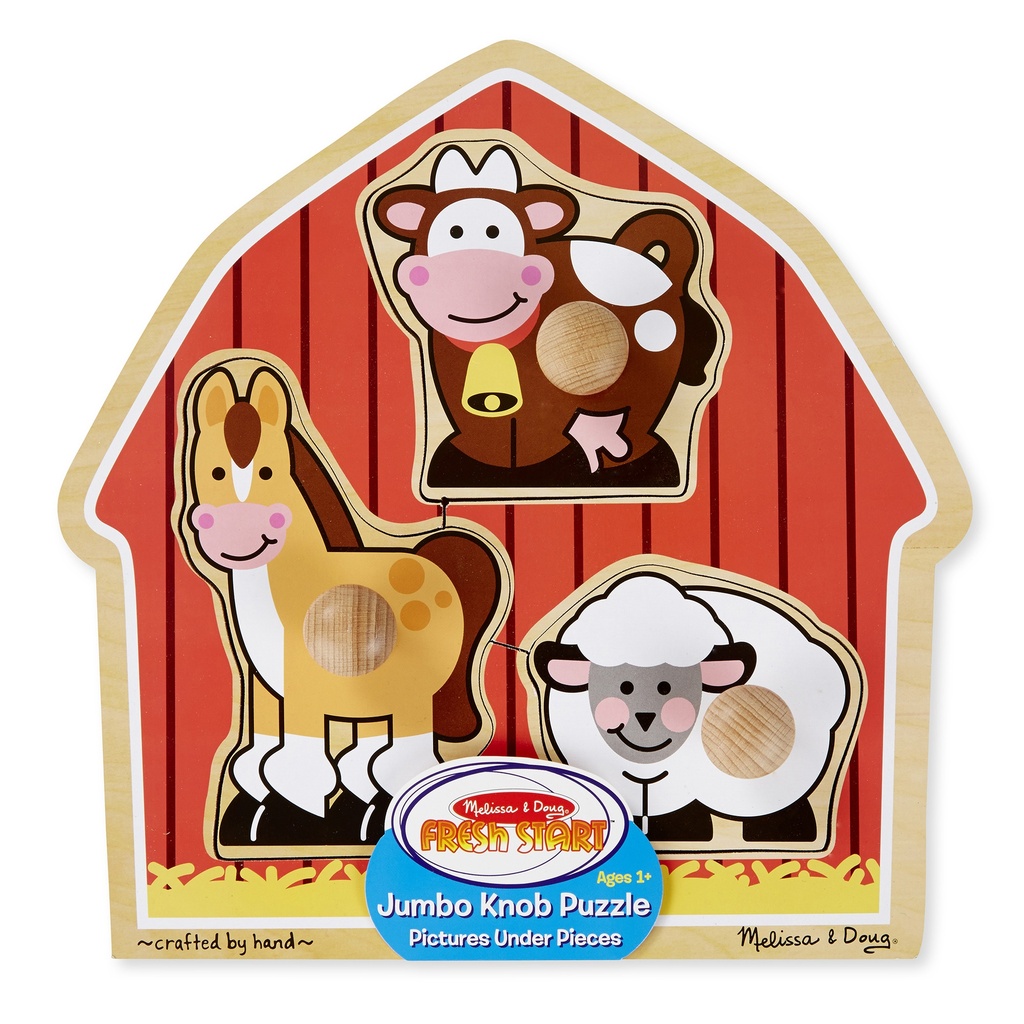 Barnyard Animals Jumbo Knob Puzzle 3 Pieces