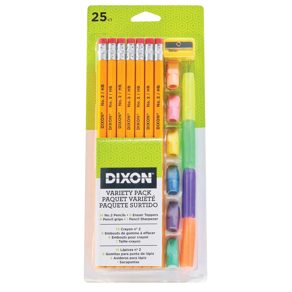 #2 Pencils, Erasers, Pencil Grips Variety Pack