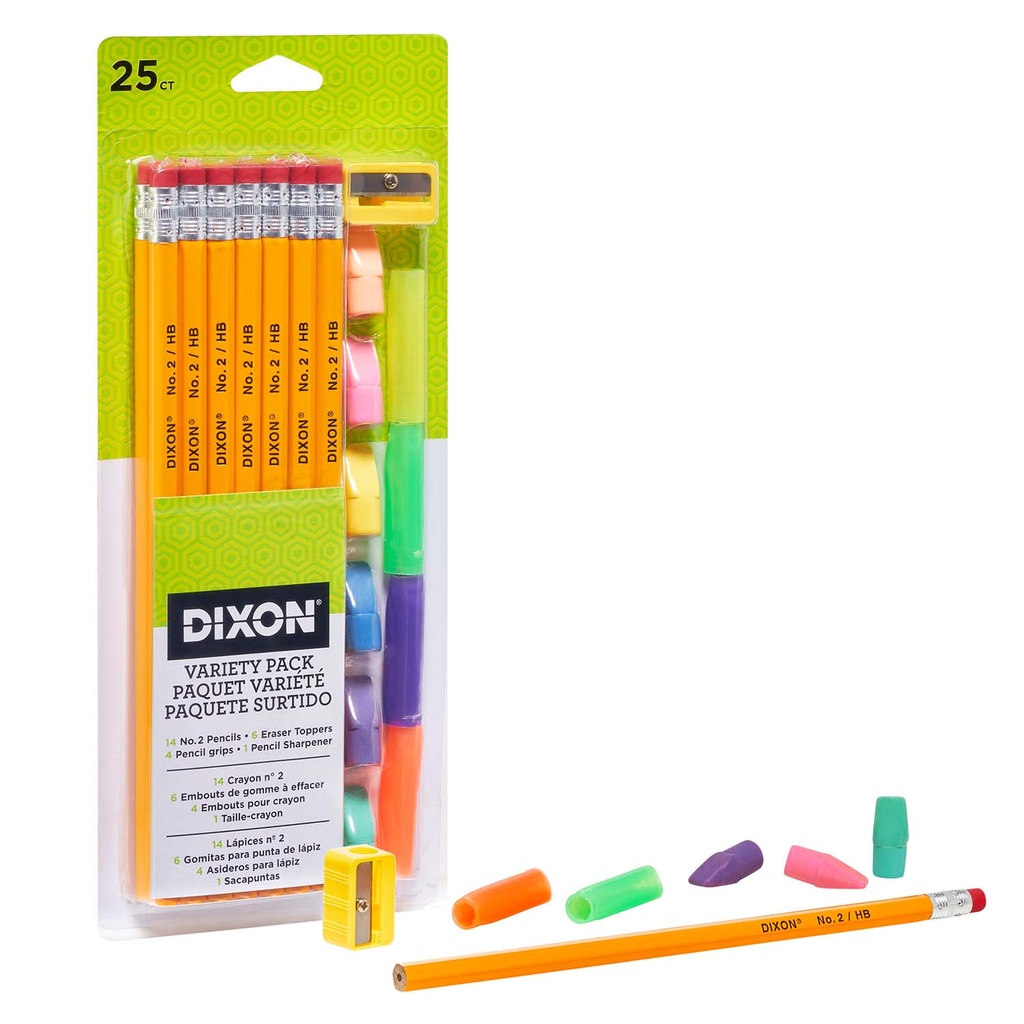 #2 Pencils, Erasers, Pencil Grips Variety Pack