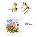 1/2" Brass-Plated Fasteners Pack of 100