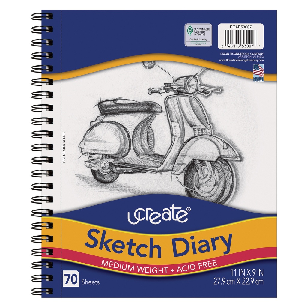 11" x 9" Medium Weight Sketch Diary Pack of 3