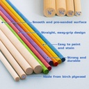 3/8" x 12" Round Natural Wooden Dowels Pack of 6