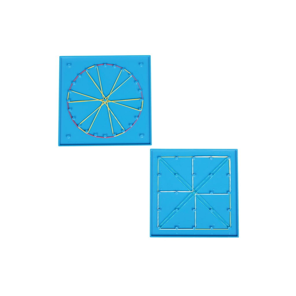 5 x 5 Grid / 24 Pin Circular Array Double-Sided Geoboard Set of 6